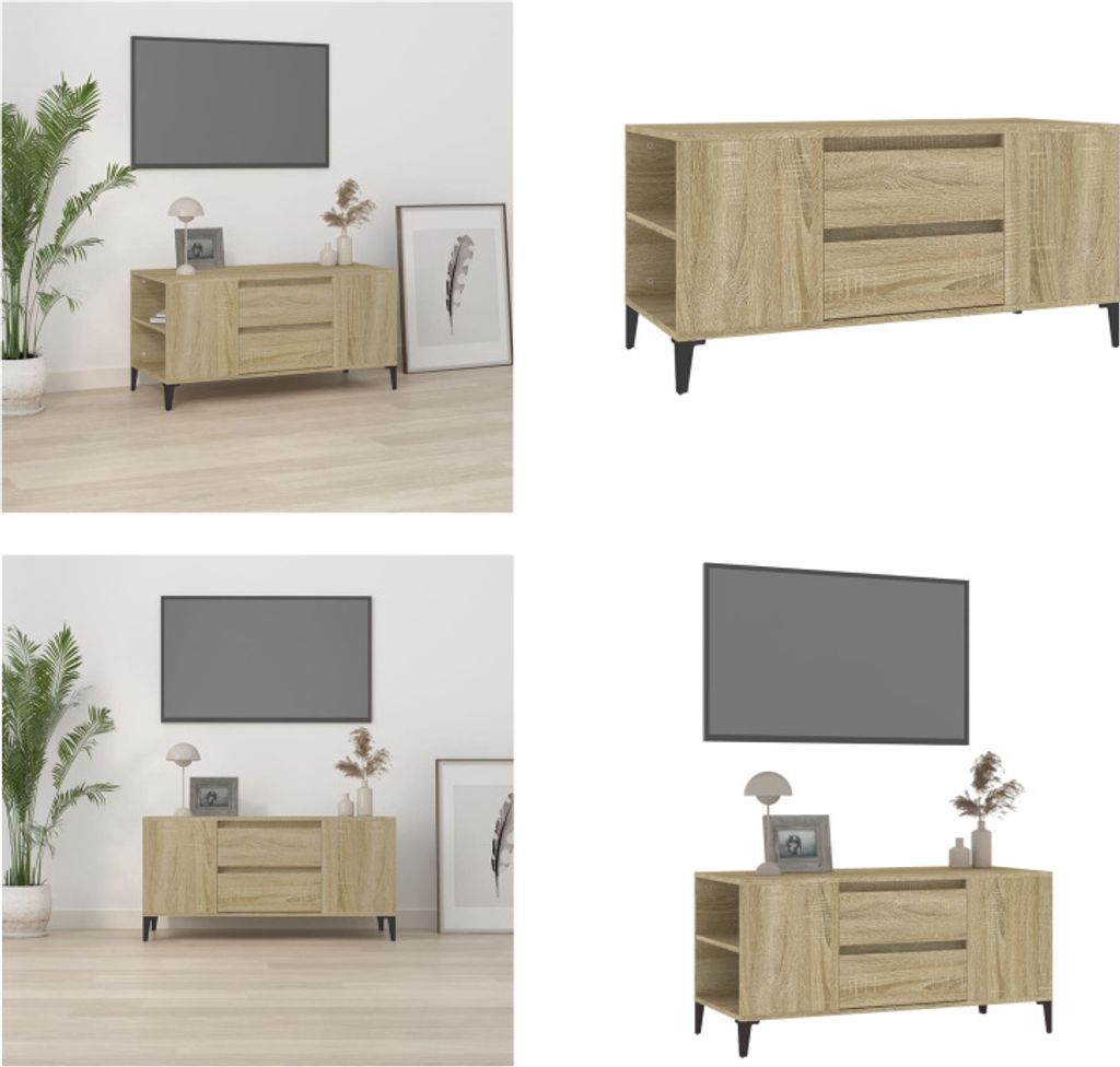 vidaXL TV Schrank Sonoma Eiche 102x44,5x50 cm Holzwerkstoff - TV-Schrank - TV-Schränke - TV-Möbel - TV-Ständer