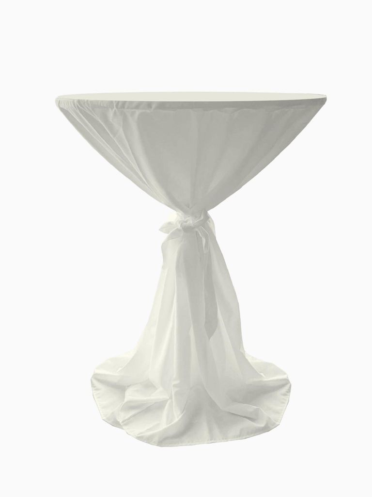 Stehtisch Hussen Polyester mit Schlaufe Weiß 80cm ø Party, Produktbild 