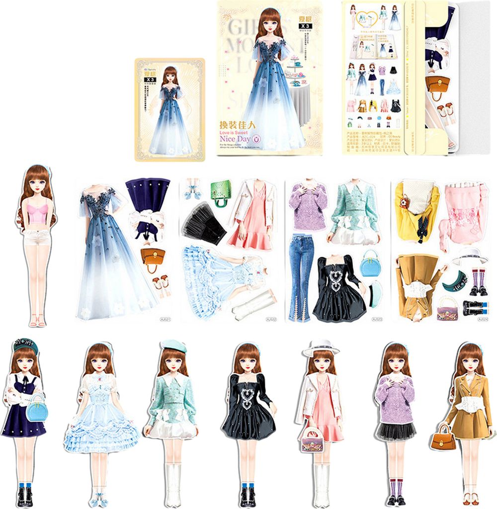 Magnetisches Prinzessinnen-Ankleide-Papierpuppen-Rollenspielspielzeug, glatt und gratfrei, fördert die Kreation lustiger Kleidung, Anzieh-Puzzlespiel