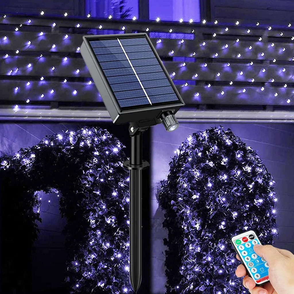 Rete Luci Natale Esterno 1.5M Bianco Freddo - 100 LED Solari