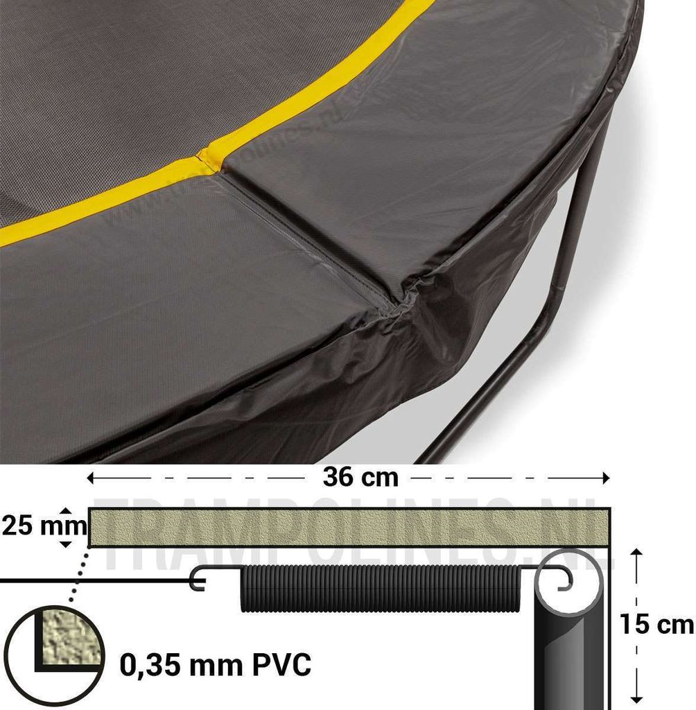 Trampolin Randabdeckung Magic Jump 360 - 366 cm schwarz