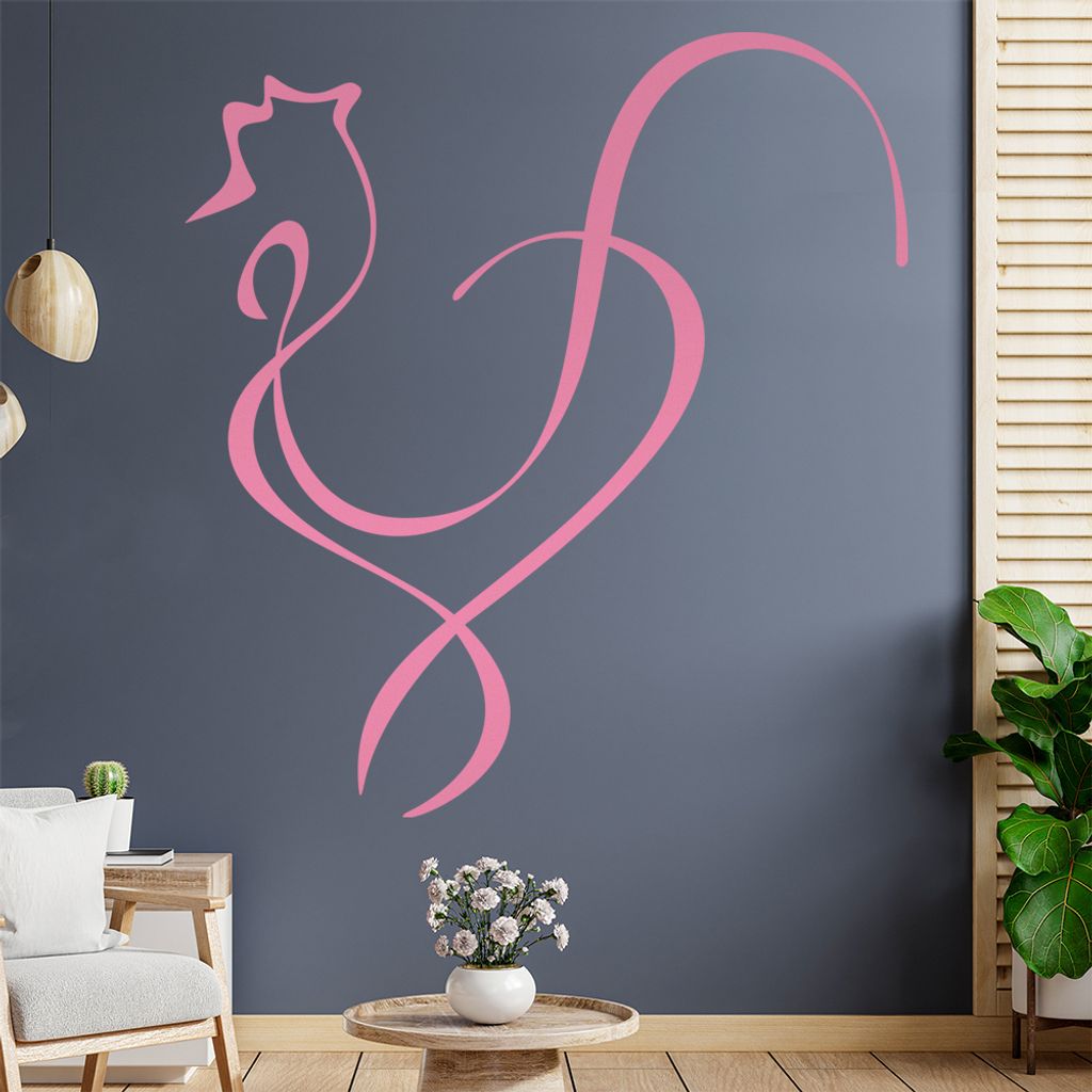 Hahn Linien Wandtattoo in 6 Größen - Wandaufkleber Wall Sticker - Dekoration, Küche, Wohnzimmer, Schlafzimmer, Badezimmer