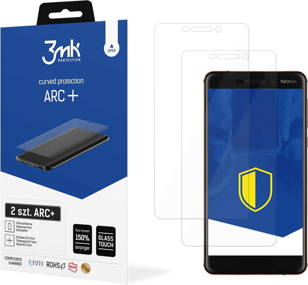3mk Display Schutzfolie ARC+ für Nokia 6.1 2018 0,17mm Self-Heal (2 Stück)