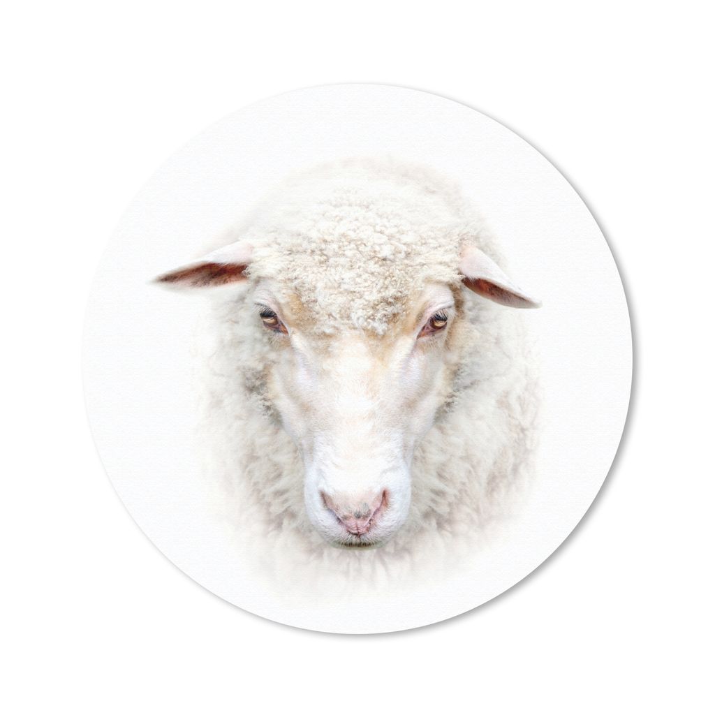 MuchoWow Mauspad Mousepad Schafe - Porträt - Wolle 30x30 cm - Mousepads - Maus Mat - Pad - Mausunterlage - Tischunterlage - Schreibtischmatten