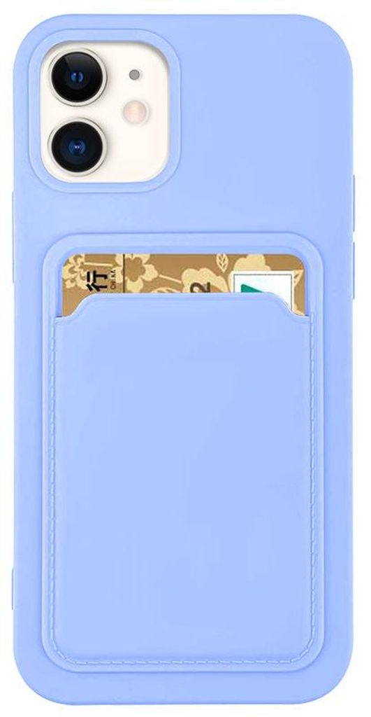 Hülle für iPhone 12 12 Pro mit Silikon-Kartenhalter Lavendel