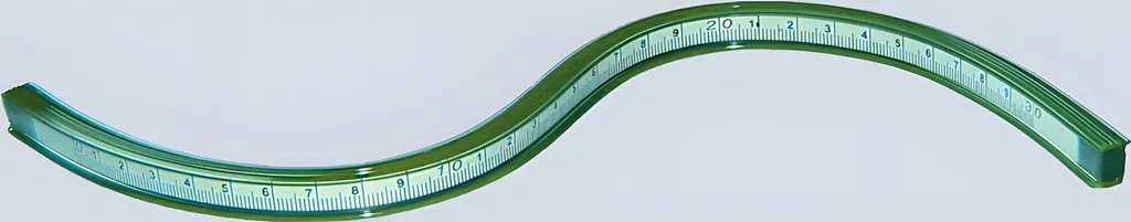 Règle à courbes verte RUMOLD pour architecture et design de mode
