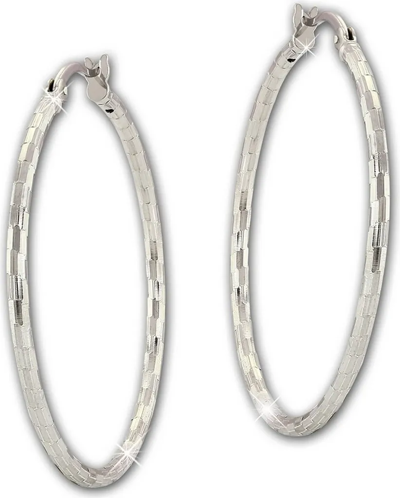 Cadeau d'Anniversaire Idéal : Créoles Argent 925 et Diamants Femme Lux
