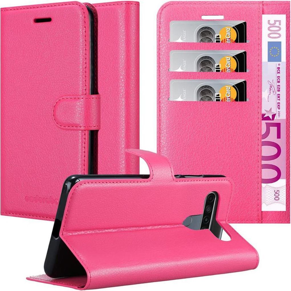 Cadorabo Hülle für LG K61 Schutz Hülle in Pink Handyhülle Etui Case Cover Magnetverschluss