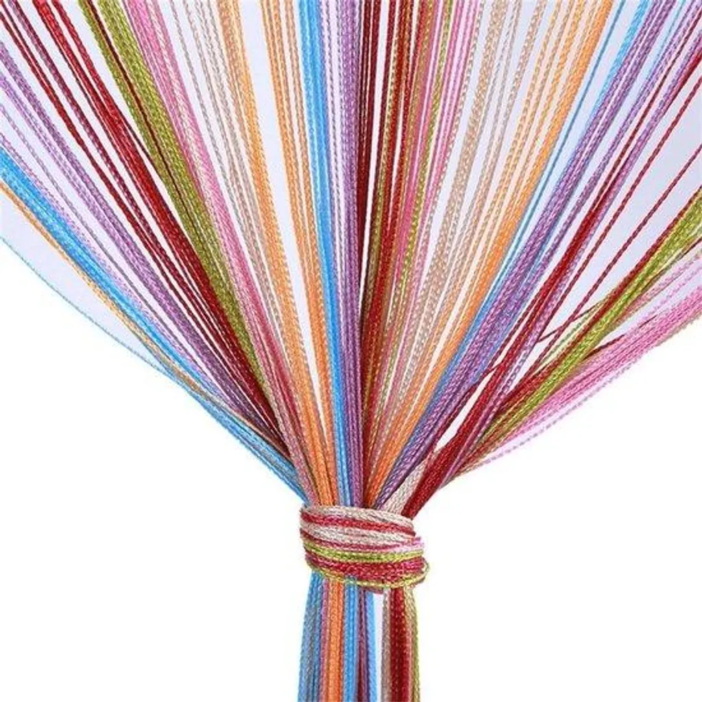 Rideau à franges multicolore 100x200 cm haute densité pour porte et mur