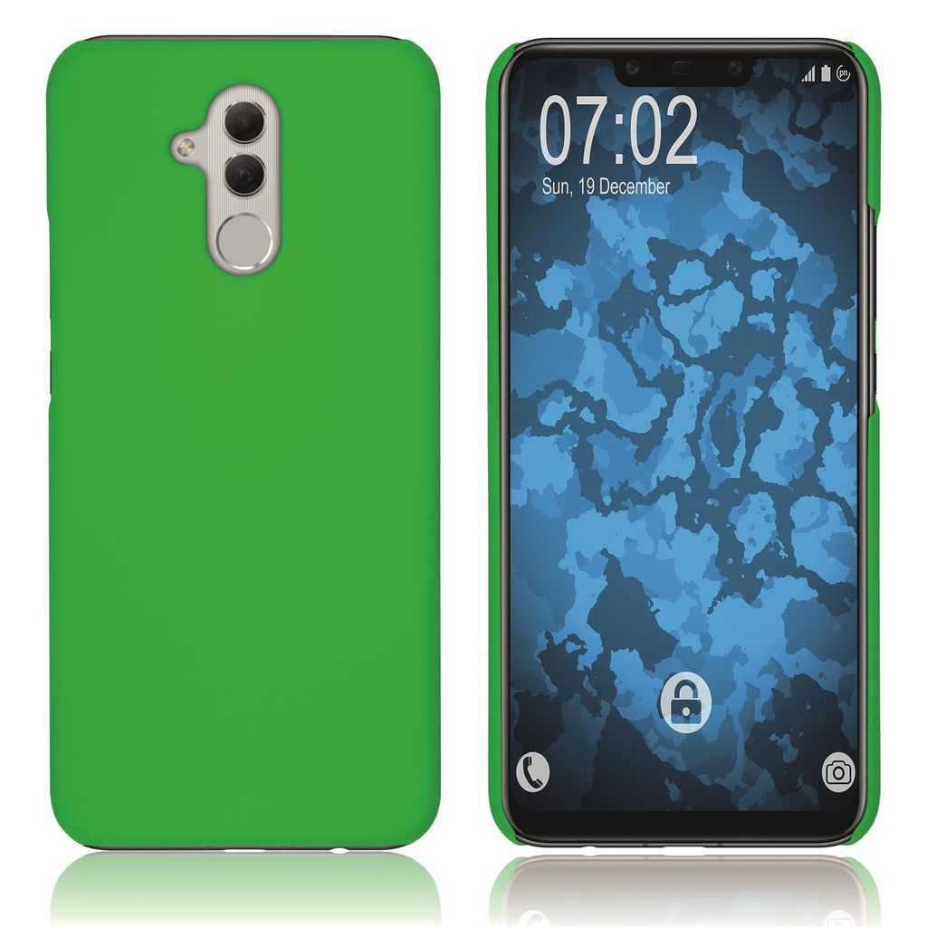 PhoneNatic Case kompatibel mit Huawei Mate 20 Lite - Hülle grün gummiert Hard-case Cover