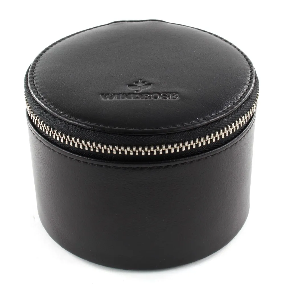 WINDROSE scatola di gioielli Nappa Jewelry Box Round Black nero