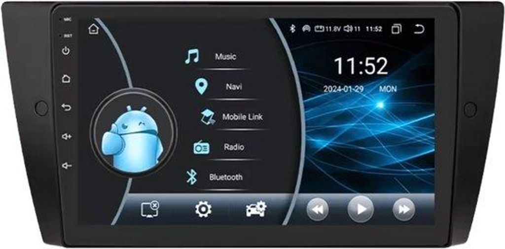 Autoradio mit Bluetooth und CarPlay für BMW 3er E90/E91/E92/E93 – kompatibel mit Apple und Android – Stereoanlage mit Navigationssystem – 2 ...
