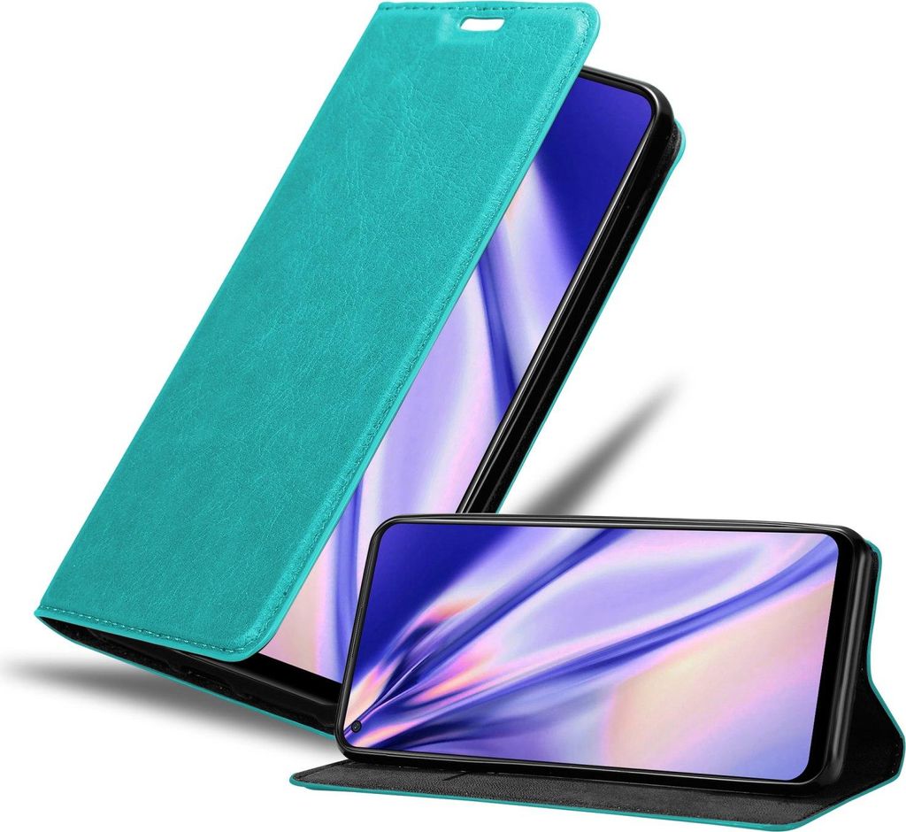 Cadorabo Hülle für Oppo A94 5G Schutz Hülle in Türkis Handyhülle Etui Case Cover Magnetverschluss