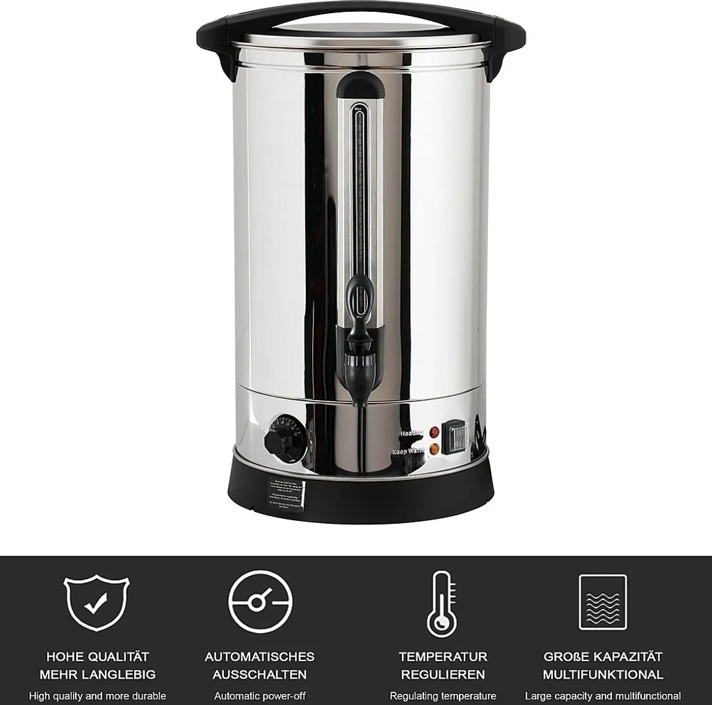 Vinificatore Inox Elettrico 30-100°C con Rubinetto - Qualità Professionale