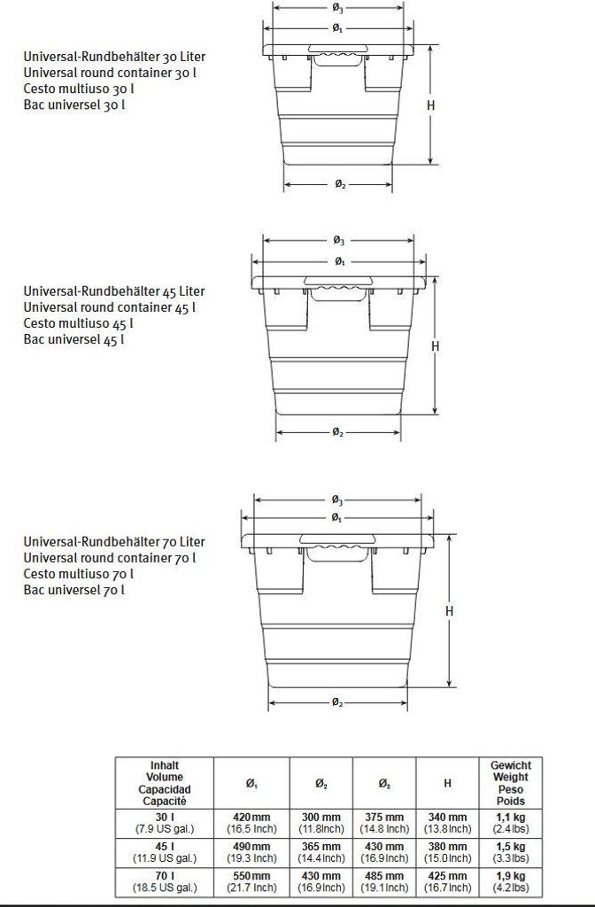 Graf Universal Behälter Toni 30 Liter in grün, Eimer, Produktbild 