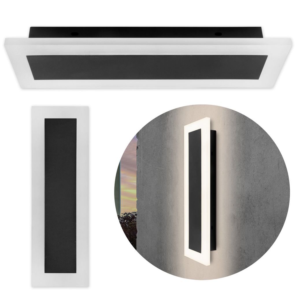 MasterLED LED Wandleuchte Außen IP65 30cm Schwarz 9W Neutralweiß Außenleuchte für Hauswand und Eingangsbereich