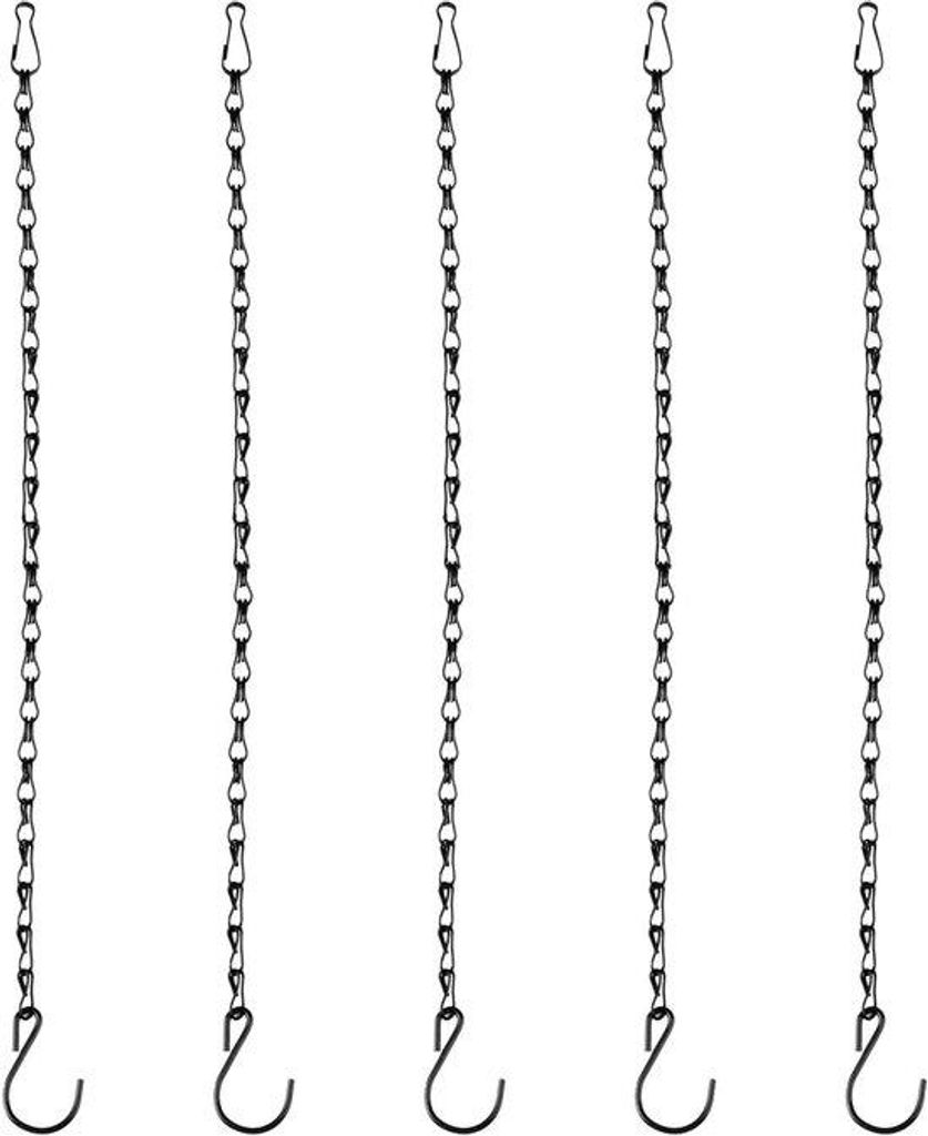 Schwarze 50 cm lange Metall-Hangketten für Vogelhäuschen und Pflanzkübeln