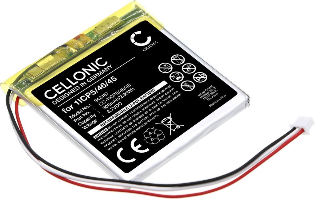 CELLONIC 1x Akku für Babyphone Kompatibel mit Angelcare AC1300, AC1320, 1ICP5/46/45 - (800mAh, 3.7V)