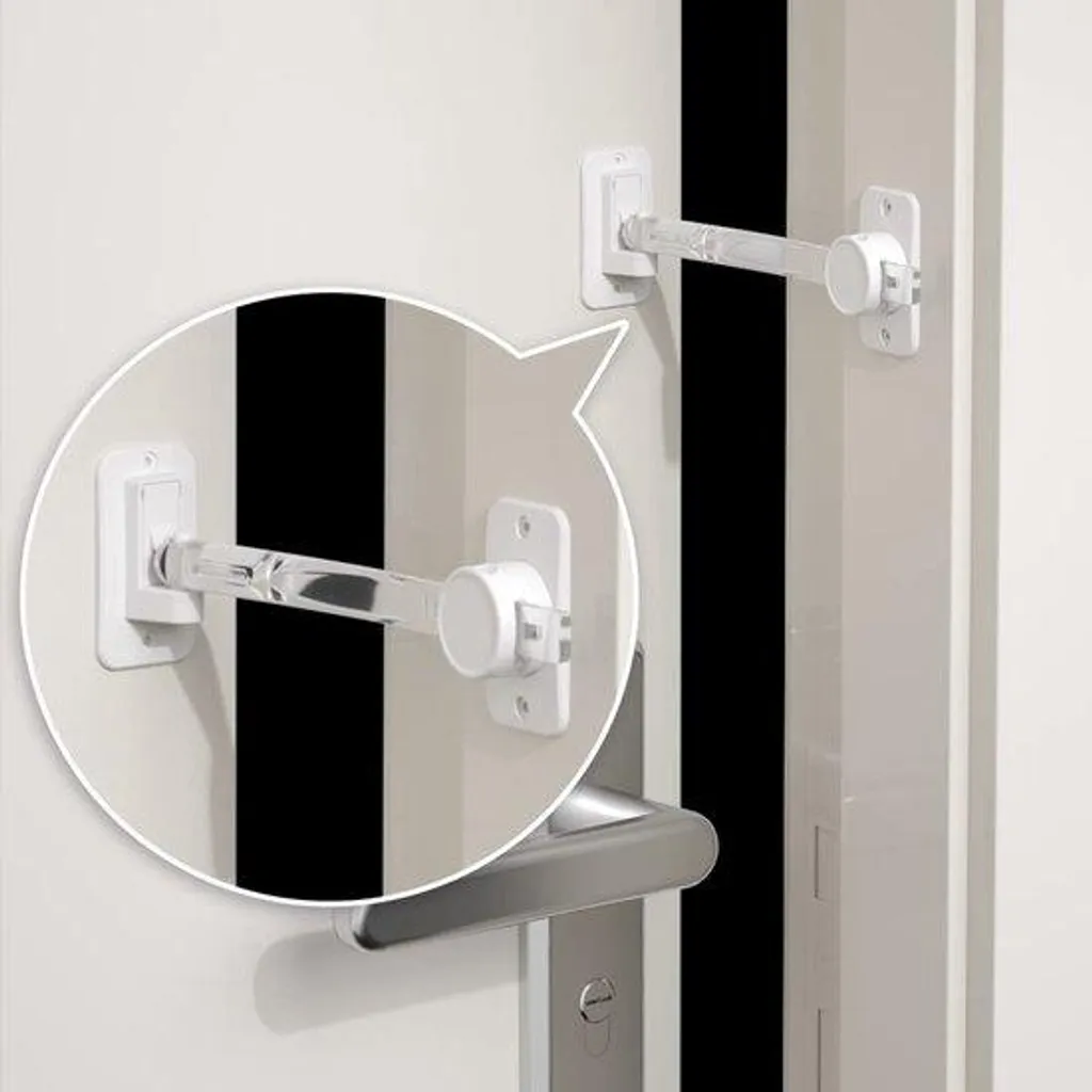 Verrou de porte transparent réglable sans perçage pour chat et bébé