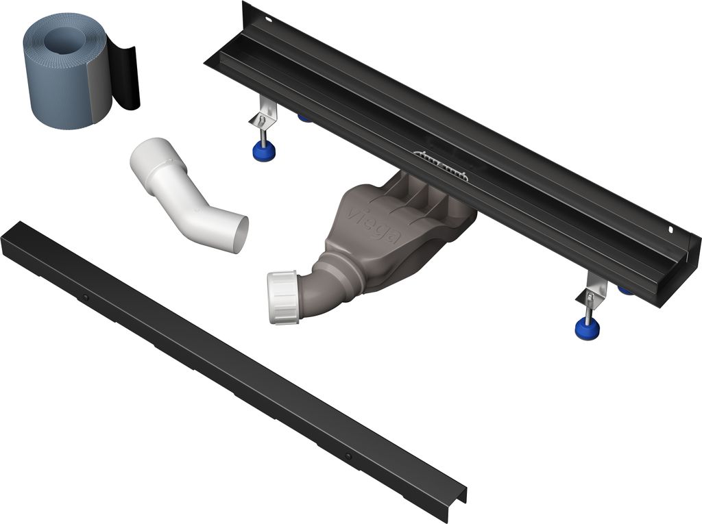 Aquabad Duschrinne Slim Wall Pro 70cm - Edelstahl Mit Ablaufgarnitur