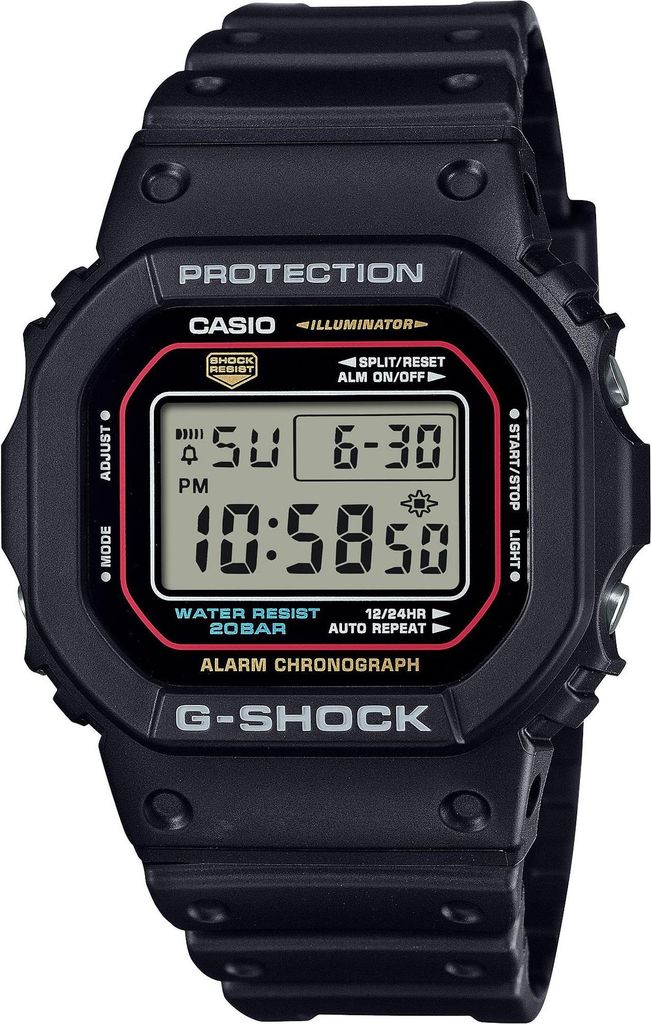 Casio DW-5600RL-1ER G-SHOCK Uhr Herrenuhr Kunststoff Datum Alarm schwarz