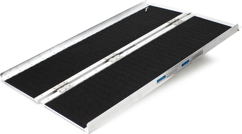 Wiltec Rollstuhlrampe faltbar 122 cm 270 kg, mobile Auffahrschiene als Rollirampe, Aluminium Kofferrampe mit rutschfester Oberfläche