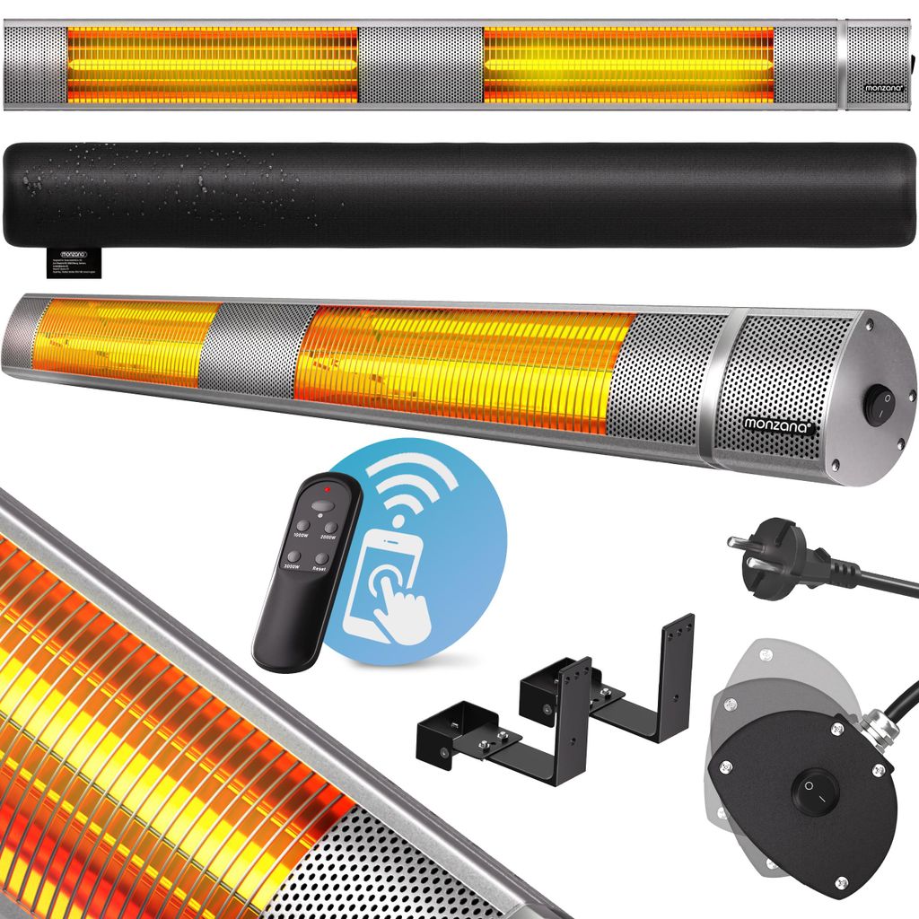 MONZANA® Infrarot Heizstrahler Goldröhre 3000W App Produktbild 
