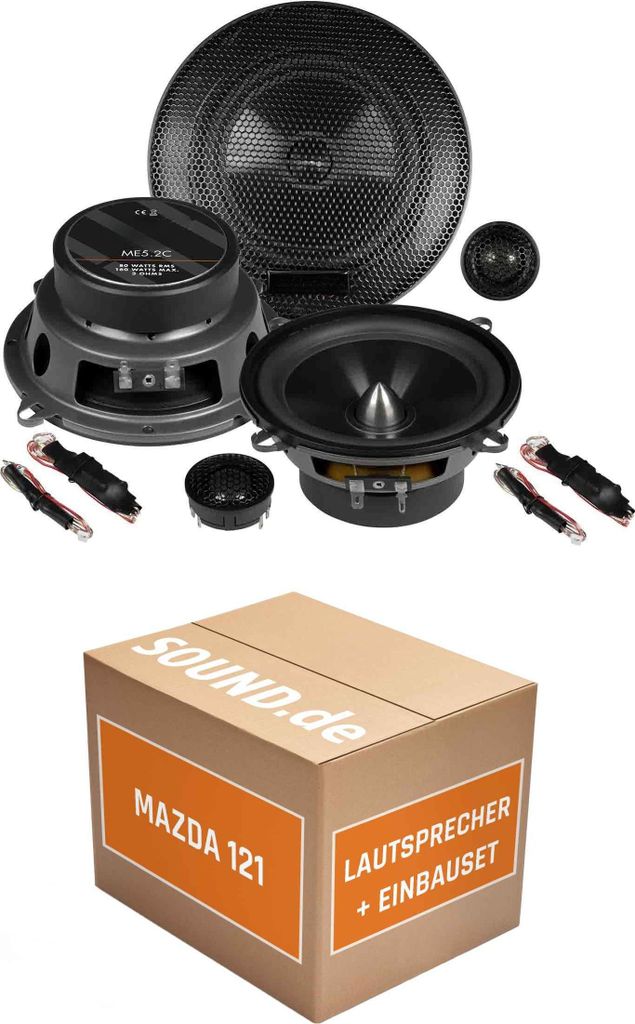 Lautsprecher Boxen Einbaupaket vorne Musway ME5.2C passend für Mazda 121 Typ DB | 2x Tief-Mitteltöner 2x Hochtöner