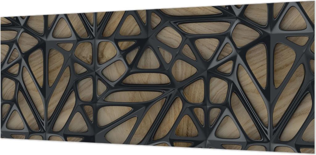 Wandtapete - Dekorative Tapete für Wohnzimmer- Tapetenfolie für Wanddekoration - 208x146 cm - Holznetz