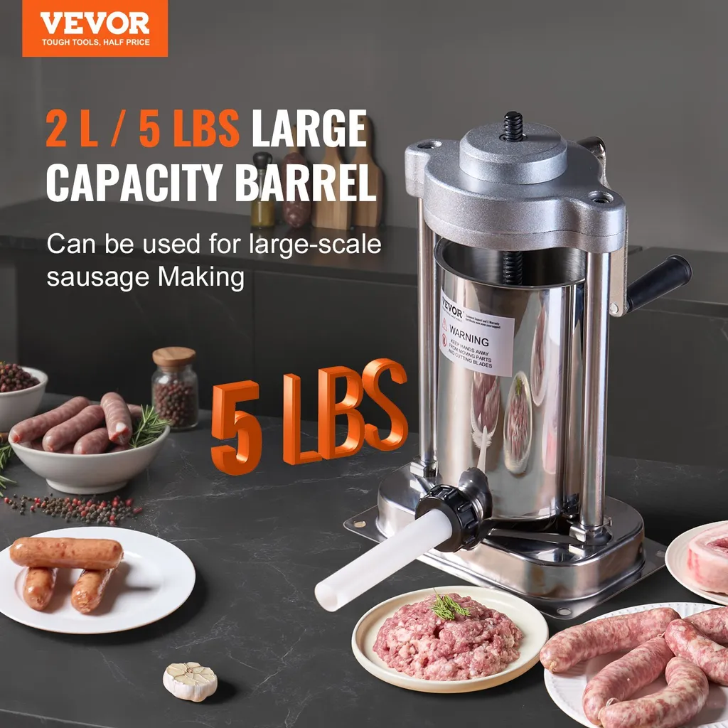 Macchina per Salsicce Manuale 2L Verticale | Inox 304 Professionale - 2