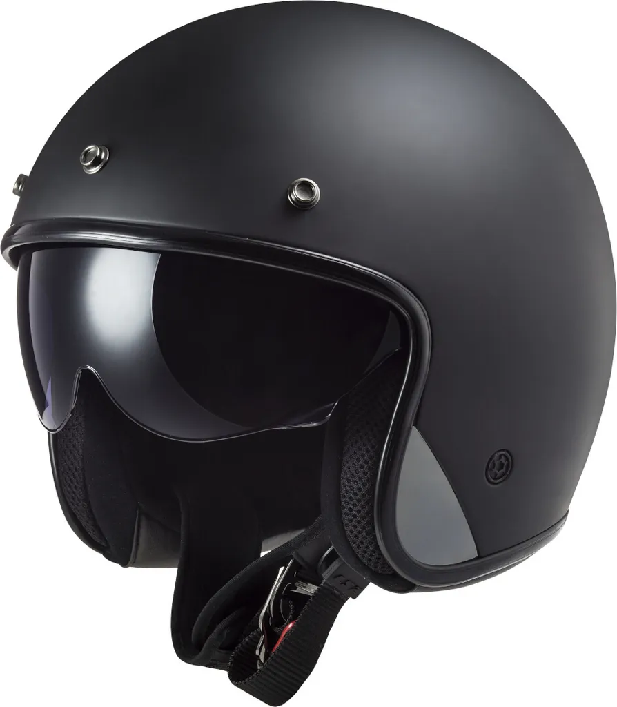 Casque Jet LS2 OF601 Bob II Solid Noir Mat Taille M 57-58 cm Rétro - 2