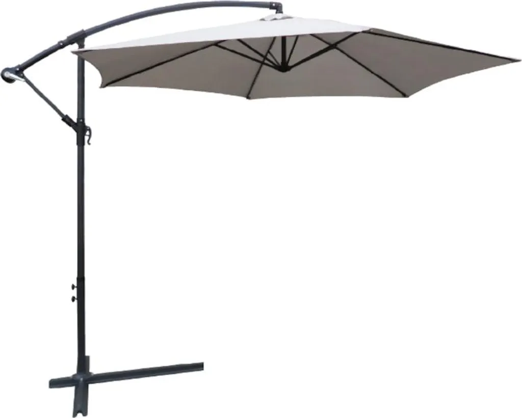 Parasol déporté rond 3m COLLIOURE gris - Ombre modulable et robuste