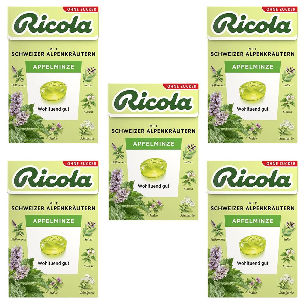 Ricola Menthe à la pomme sans sucre en Böxli doux frais 50g Image du produit 