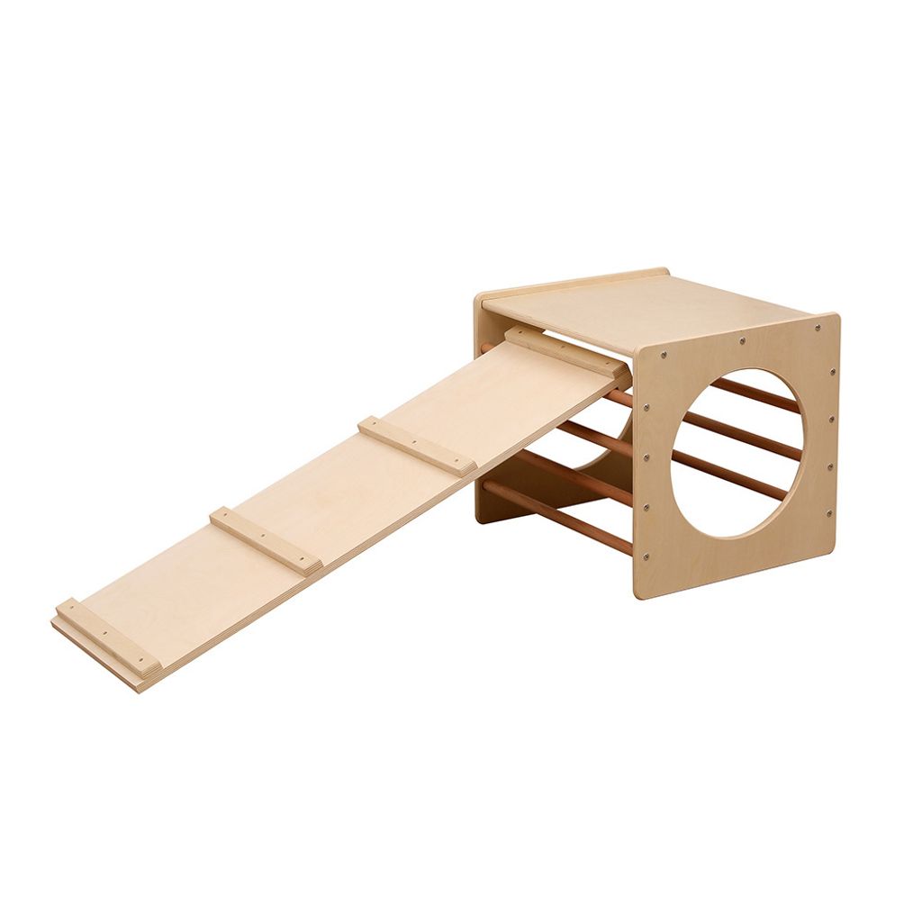 HOME DELUXE Kletterwand Kletterwürfel mit Rutsche FINN - aus Kiefernholz | Kletterampe, Kletterdreieck