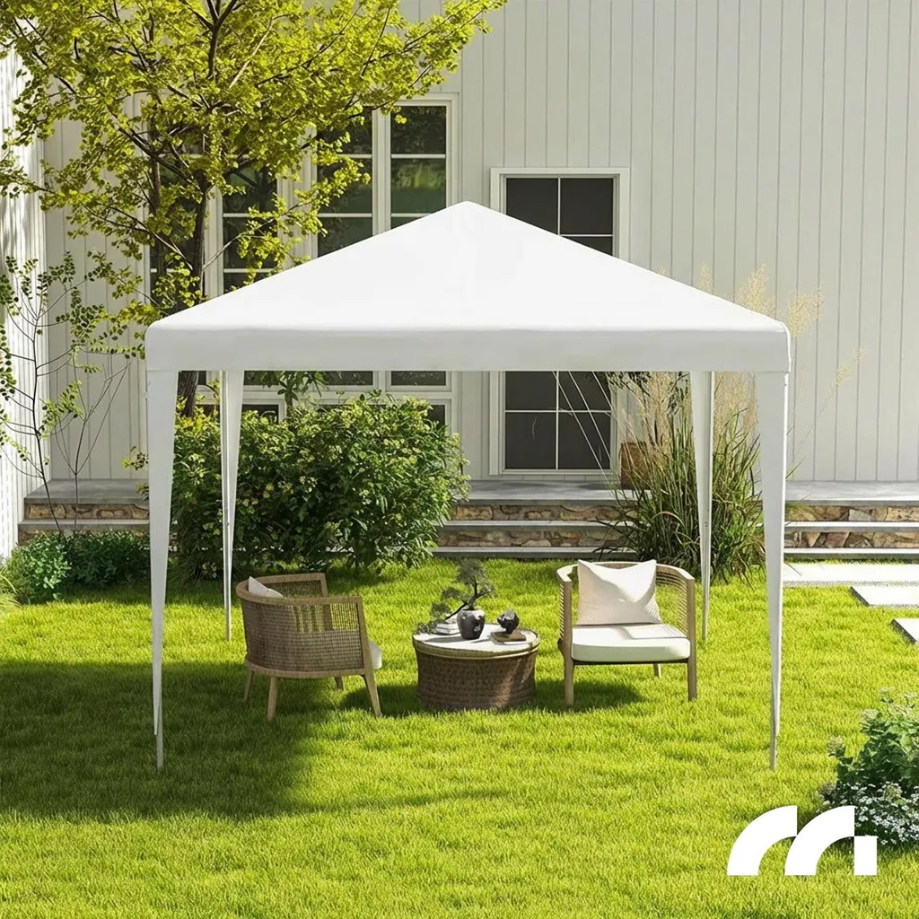 Tonnelle de réception 3x3m MalTec auvent blanc étanche usage extérieur - 9