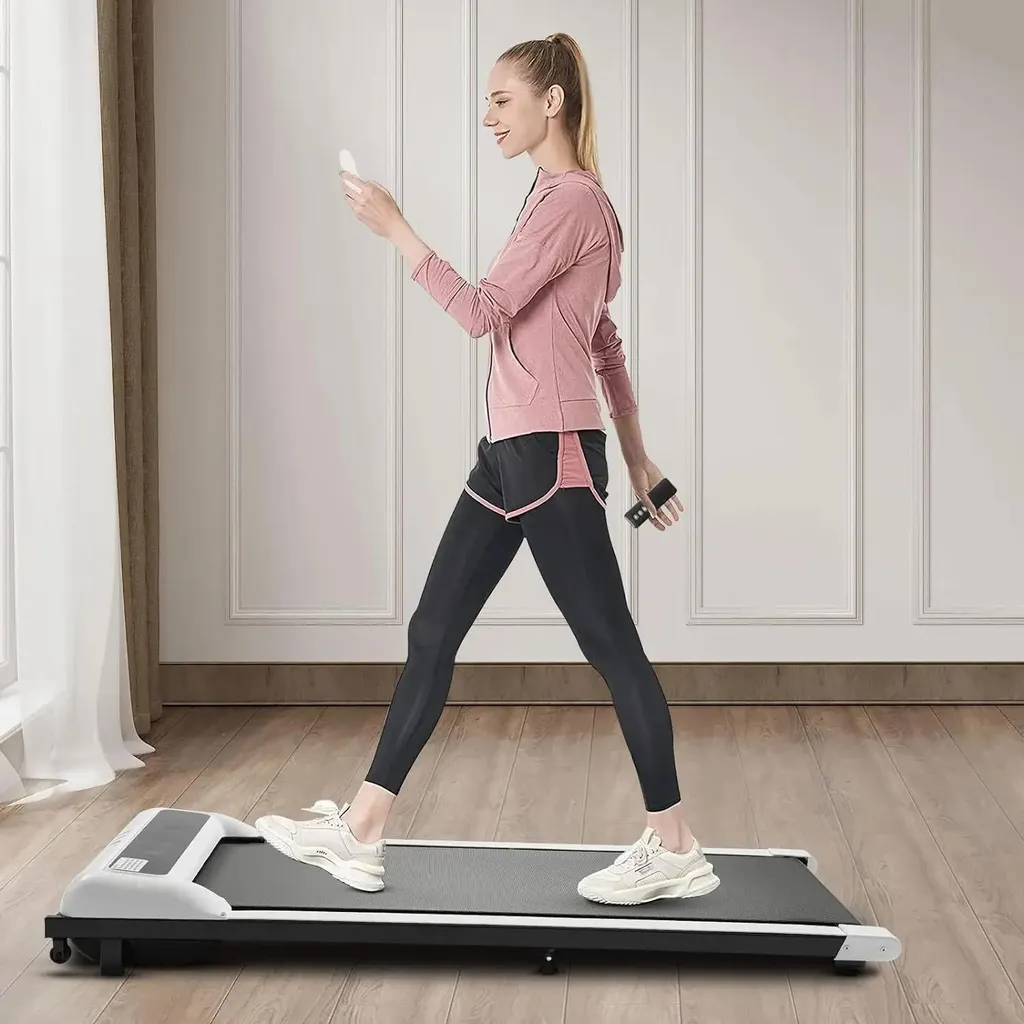 Tapis de Marche Électrique Pliable pour Maison, Blanc 100 kg compact