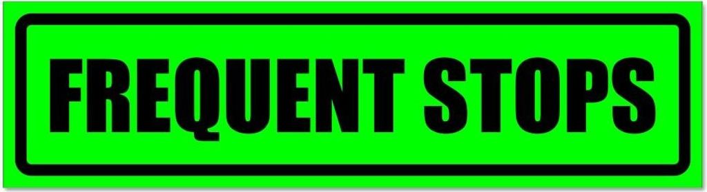 Kiwistar - Autoaufkleber - Grün - Schwarz - 45 x 12 cm - Frequent Stops invertiert - Hinweis Aufkleber Sticker für Auto, Kfz, Fahrrad, PKW, LKW