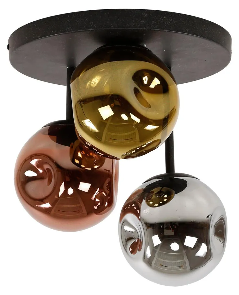 Plafonnier Chambre et Séjour 30cm Noir FURNLUX Stellar Déco Métallique