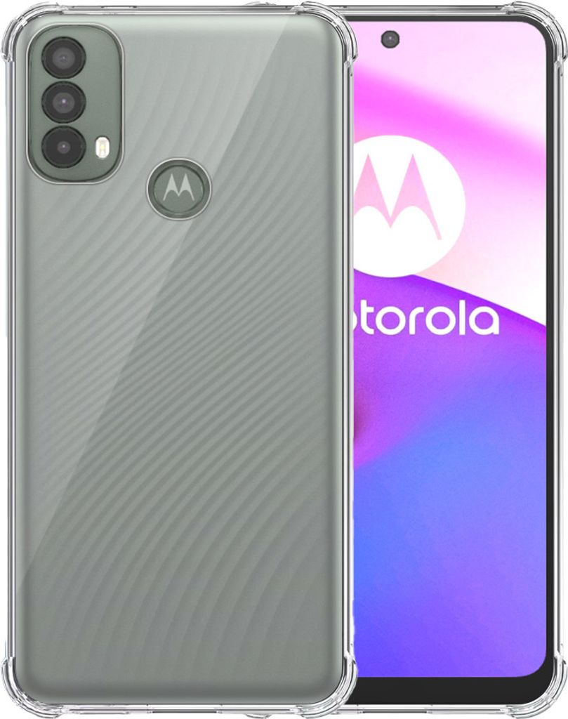 Handyhülle passend für Motorola Moto E30 / E40 Transparent - Stoßfeste TPU Silikonhülle mit Bumper Transparent - Smartphonica