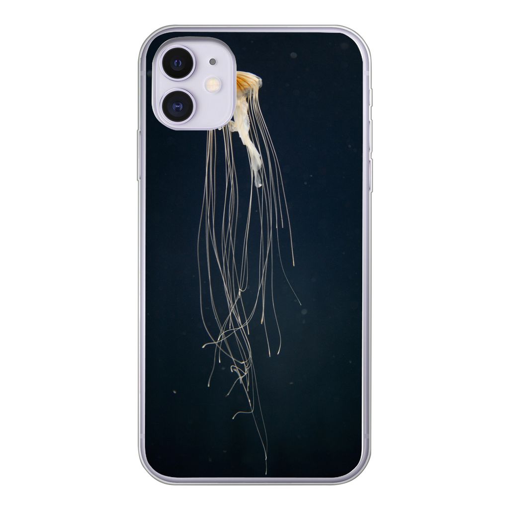 MuchoWow Handyhülle Schutzhülle Hülle für iPhone 11 Qualle - Meerestier - Tentakel Silikon Softcase Handy Hülle - Handytasche
