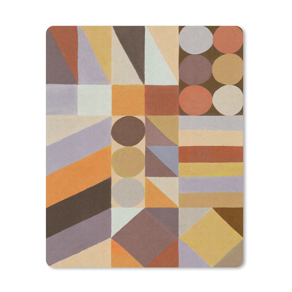 MuchoWow Mauspad Mousepad Geometrie - Formen - Farben - Pastell 19x23 cm - Mousepads - Maus Mat - Pad - Mausunterlage - Mauspads - Spielen