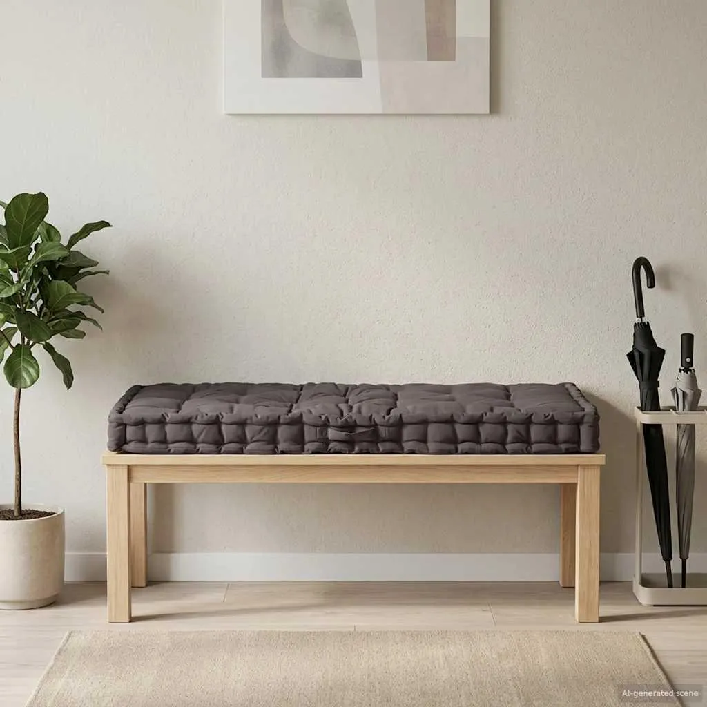 Matelas pour canapé palette 120x80 cm Anthracite - Coussin Coton Épais