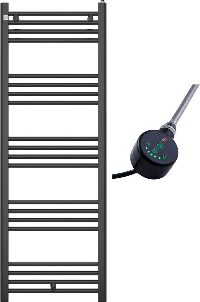 Granitan | Badezimmerheizkörper PUERTO - 140/50 cm - Schwarz - Modernes Design - Inklusive Elektroheizung