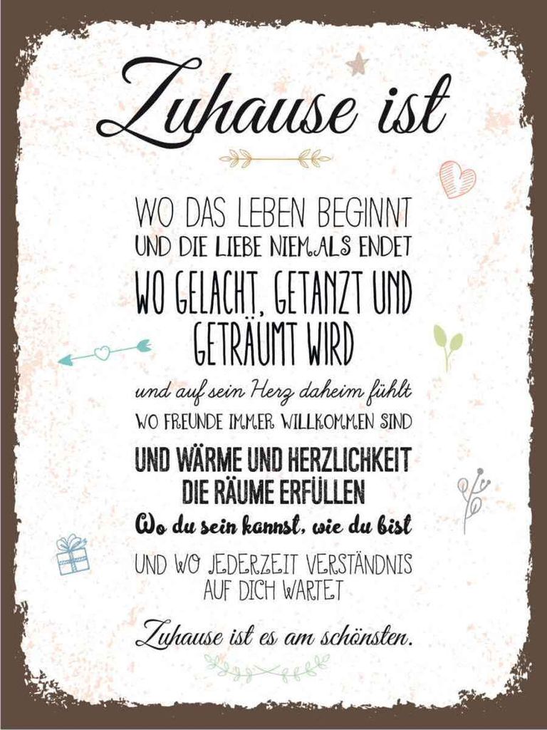 vianmo Holzschild 40x30 cm Zuhause ist wo das Leben beginnt Spruch Zitat