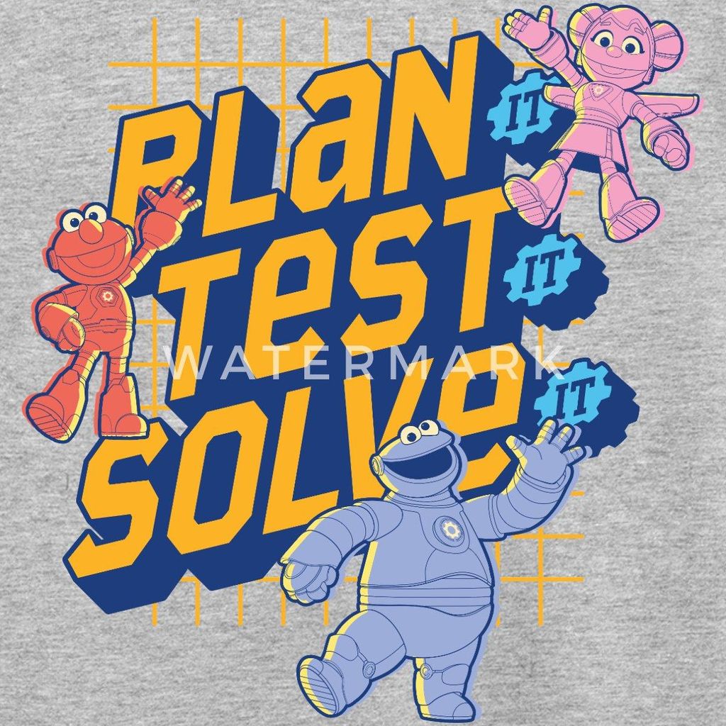Spreadshirt Mecha Builders Team Plan It Solve It Kinder T-Shirt, 98/104 (3-4 Jahre), Grau meliert