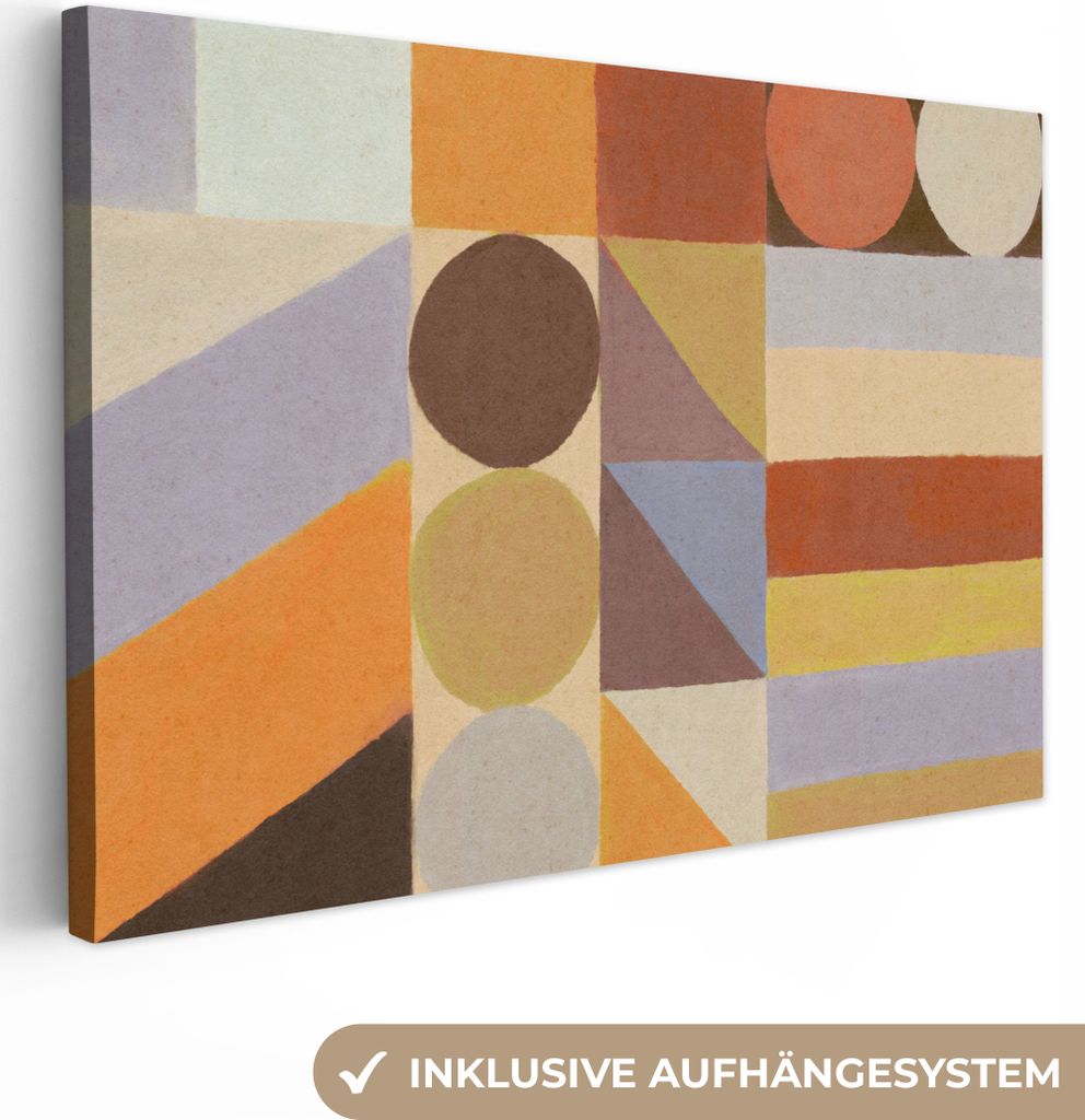 OneMillionCanvasses - Leinwandbilder - 150x100 cm, Geometrie - Formen - Farben - Pastell, Wandbilder Kunstdruck Wanddekoration - Foto auf Leinwan...