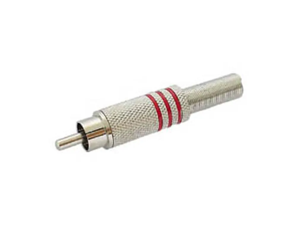 Fiche Cinch Nickelée Rouge RCA haute qualité pour câble audio - 4-pack
