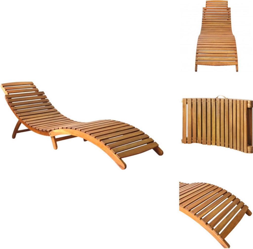 vidaXL Sonnenliege Massivholz Akazie Braun - Sonnenliegen