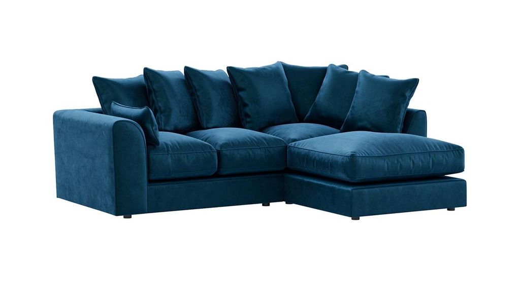 SLF24 - Rechtsseitiges Ecksofa Dillon Velvet - dunkelblau - Kronos 9