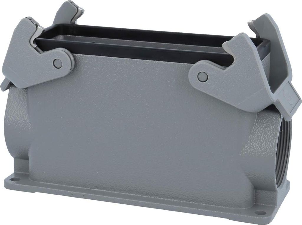 HARTING Han 24B Sockelgehäuse hoch, 2xM40 seitlicher Kabelabgang, mit 2 Querbügeln Verschraubung M40 Klemmbereich